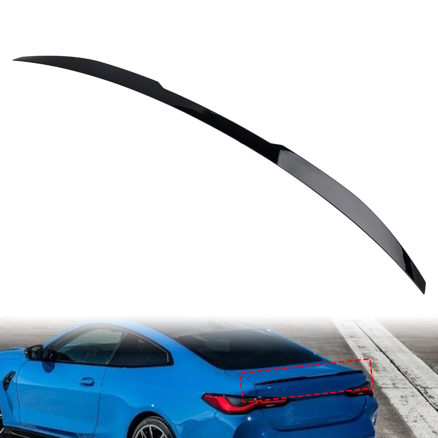Spoiler posteriore per bagagliaio nero lucido per BMW Serie 4 G22 Coupé dal 2020 in poi