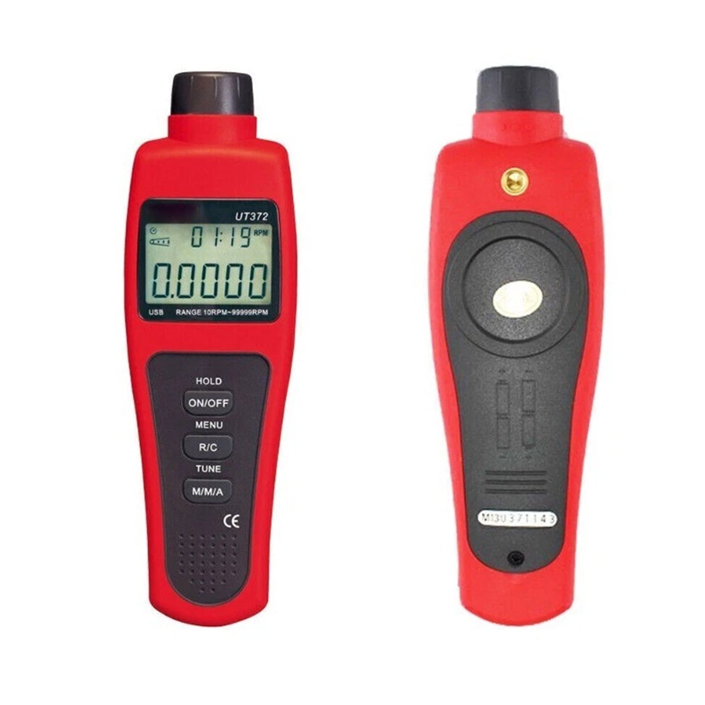 Tachimetro digitale laser senza contatto UT372, misuratore di velocità di rotazione fino a 99999 giri/min.