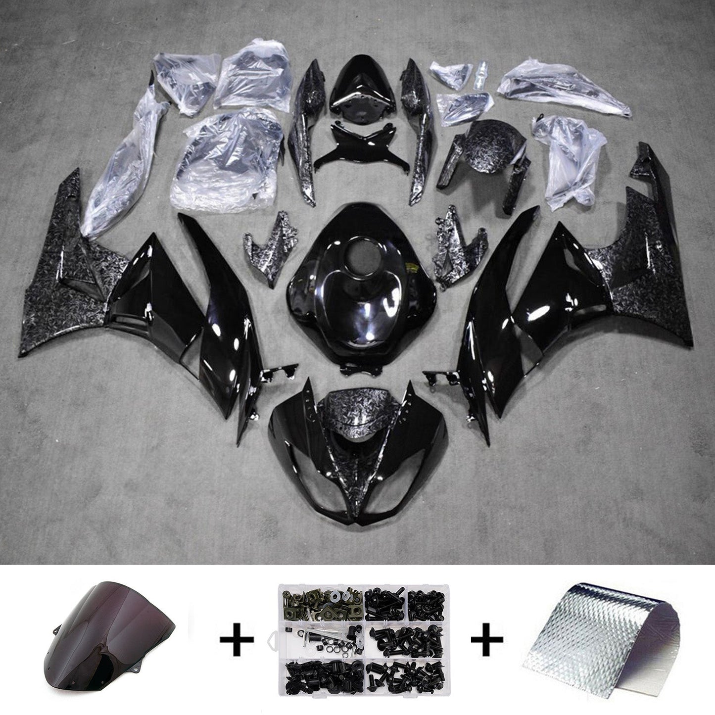 Kit carenatura iniezione in plastica ABS adatto per Kawasaki ZX6R 636 2009-2012