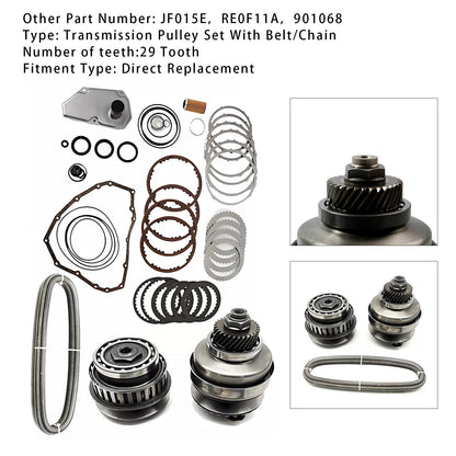 Kit di ricostruzione del cambio principale Nissan NV200 L4 1.5L 2013-2015 e puleggia con cinghia JF015E RE0F11A 29T