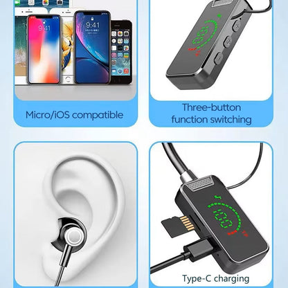 Cuffie Bluetooth con display digitale intelligente da 5,3 pollici per giochi, canto dal vivo e ritorno in cuffia.