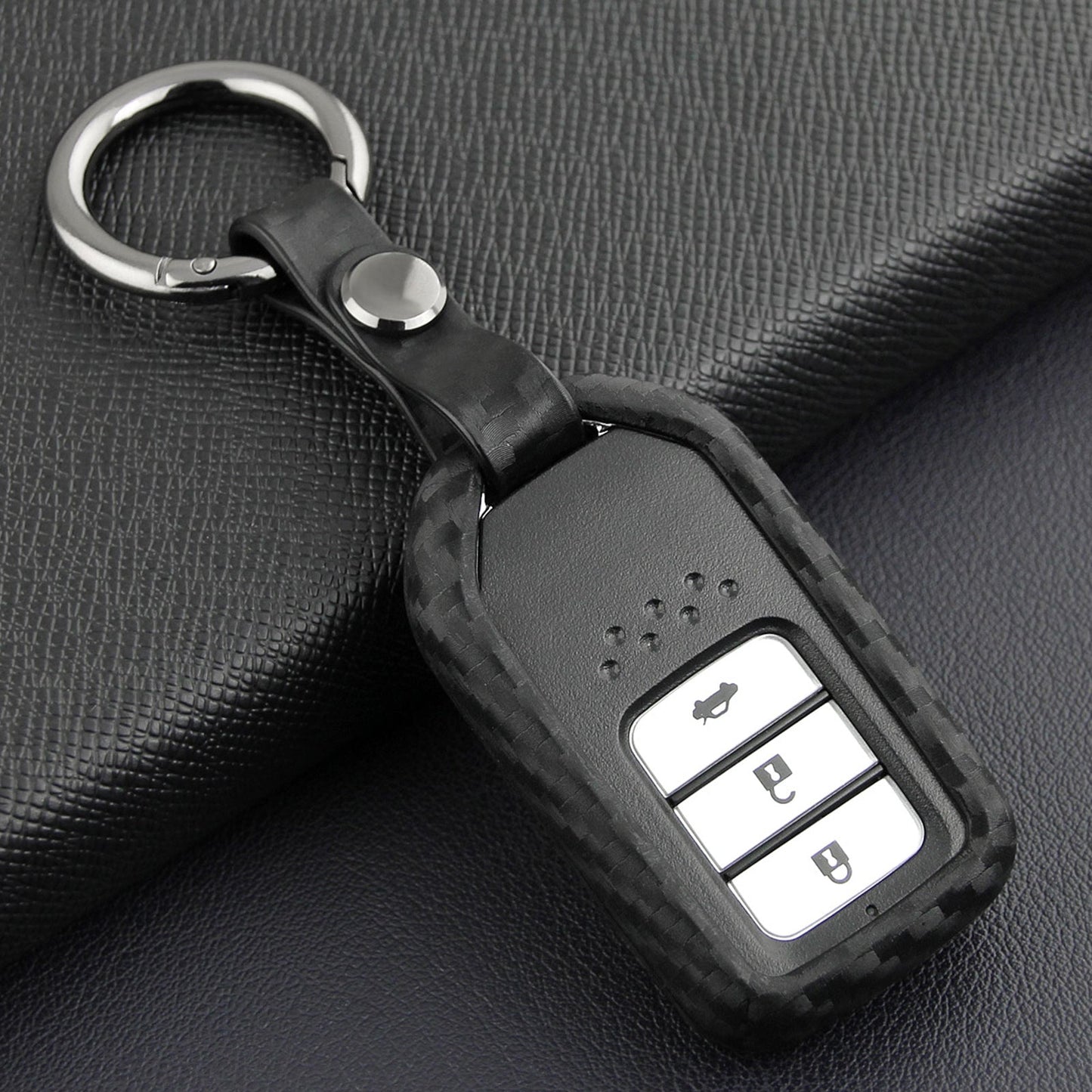 Custodia in pelle e silicone per chiave auto con fibbia per Honda