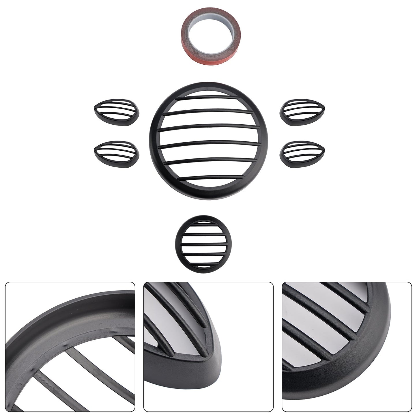 Kit griglia di protezione faro Yamaha PG-1 2023-2024, colore nero