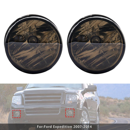Coppia di fari fendinebbia anteriori con lampadine per Ford Expedition 2007-2014, lenti fumé