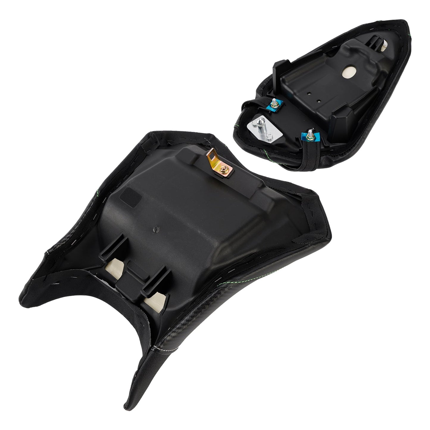 Kit cuscini passeggero anteriore e posteriore Raider per Kawasaki Ninja 500 Z500 2024-2025, colore nero.