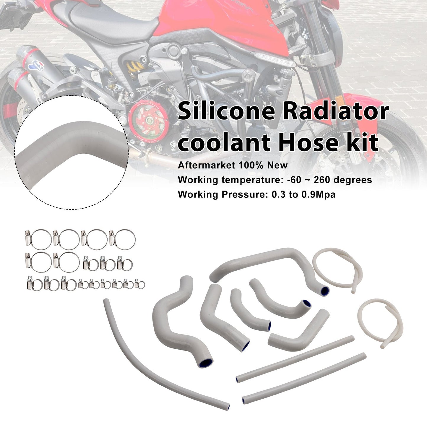 Tubo flessibile del liquido di raffreddamento del radiatore in silicone Ducati Monster 937 2021-2025