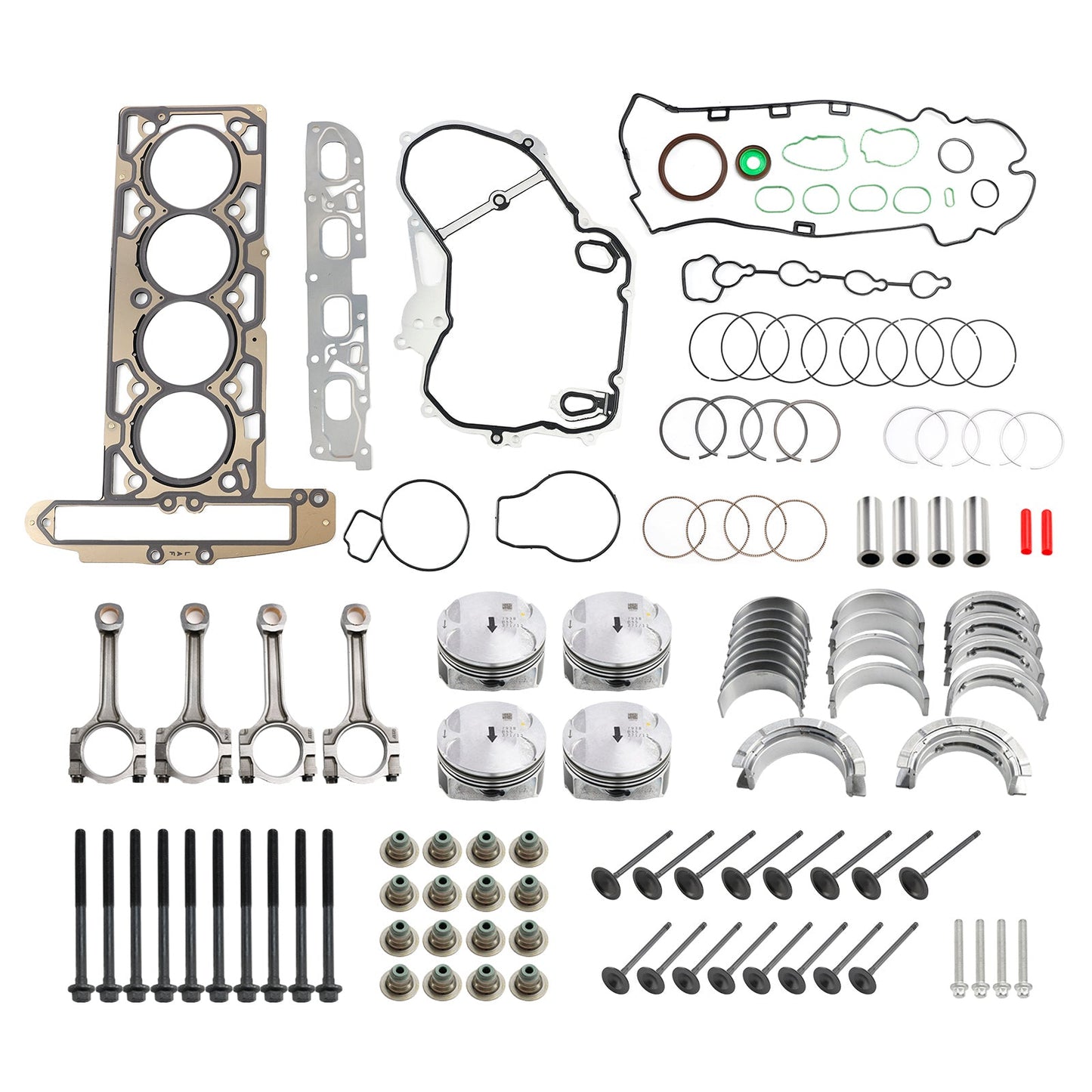 Buick Chevrolet GMC 2.4L Ricostruzione motore Revisione Pistoni Valvole Kit guarnizioni HS54874 HS26517PT