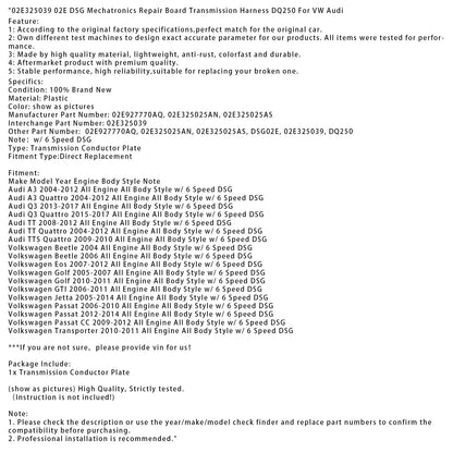 02E325039 02E DSG Meccatronica Riparazione Scheda Trasmissione Cablaggio DQ250 Adatto Per VW