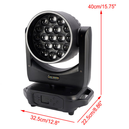 19X20W LED Zoom Testa Mobile Luce Palco RGBW DMX Fascio Wash Illuminazione DJ