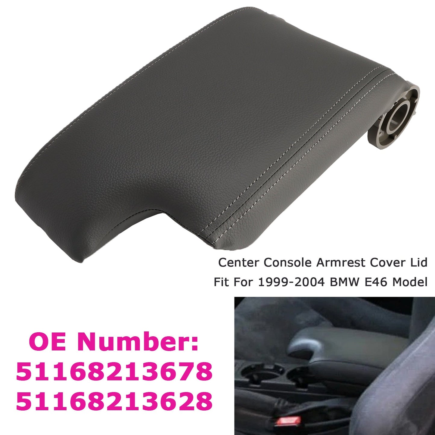 Coperchio del bracciolo della console centrale grigio per BMW Serie 3 E46 1999-2004 M3