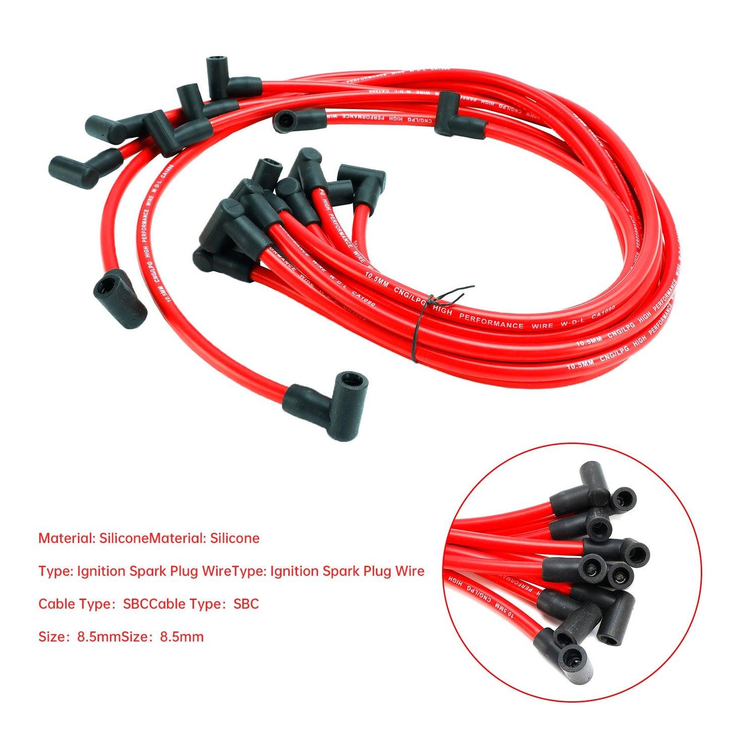 Set di cavi per candele di accensione elettronica da 8,5 mm per Chevy SBC BBC 350 383 454