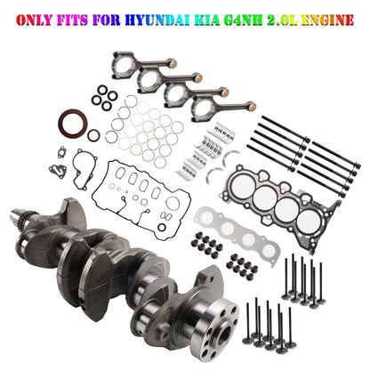 Kit di revisione e ricostruzione del motore Kia Seltos G4NH 2.0L 2019-presente, bielle dell'albero motore 231102E510