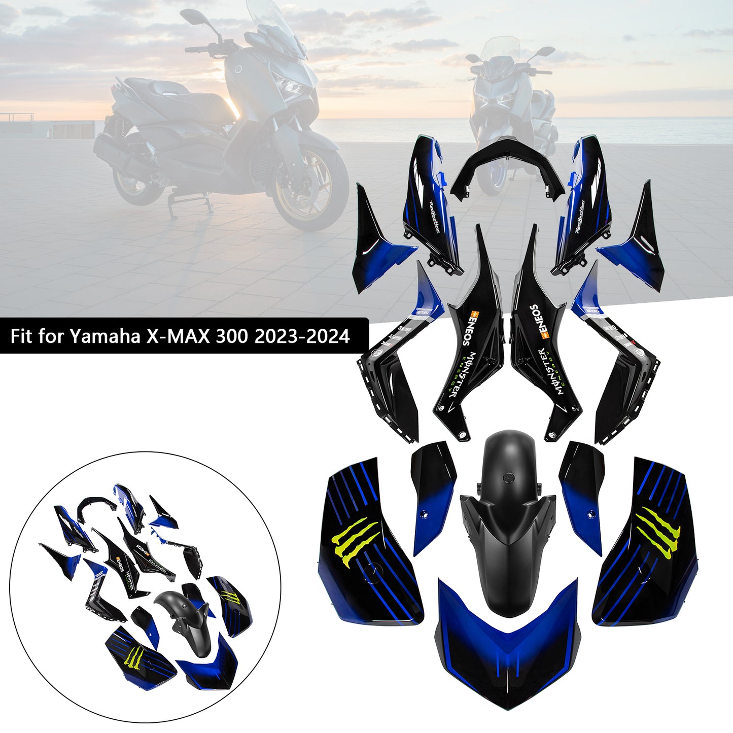 Kit carena carrozzeria iniezione ABS per Yamaha X-MAX 300 XMAX 2023-2024