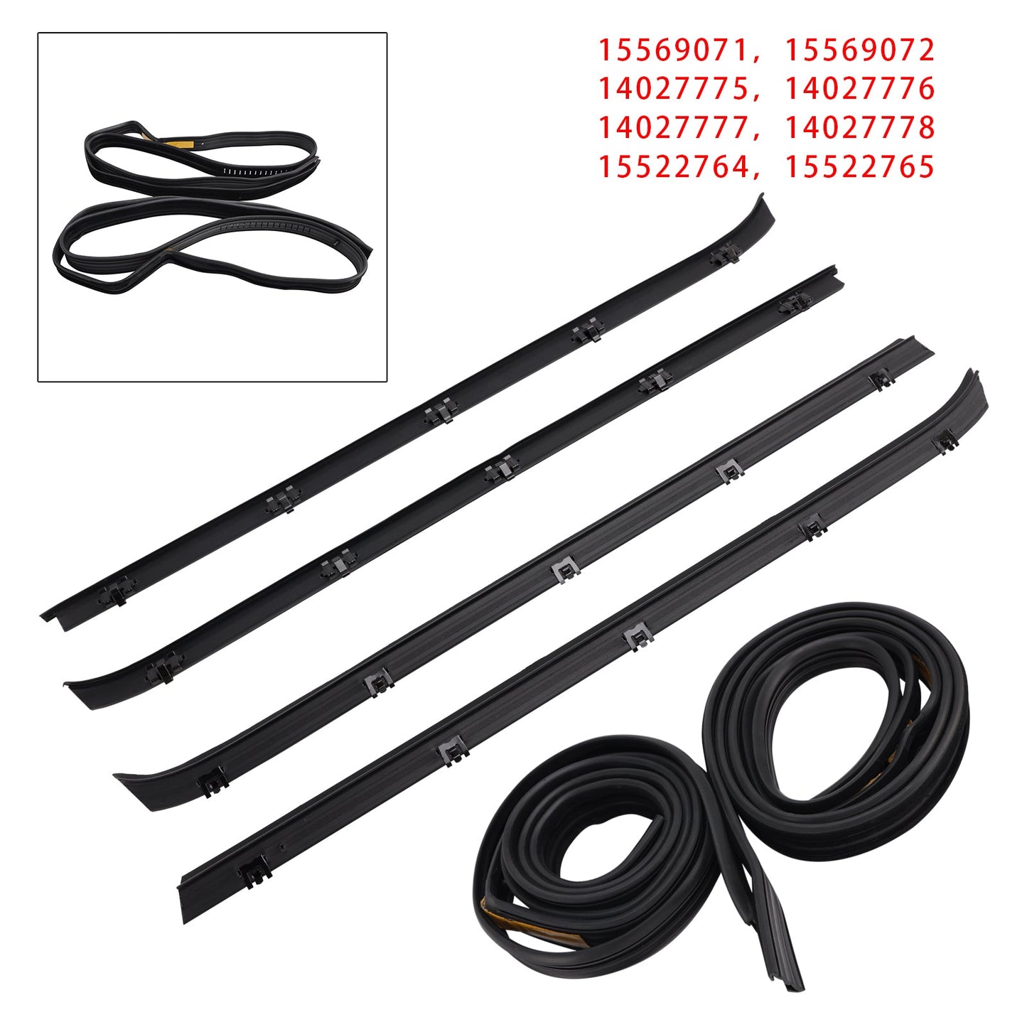 Guarnizione per finestrino auto 4 pezzi + 2 guarnizioni per GMC C1500 C2500 C3500 K1500 K2500 K3500