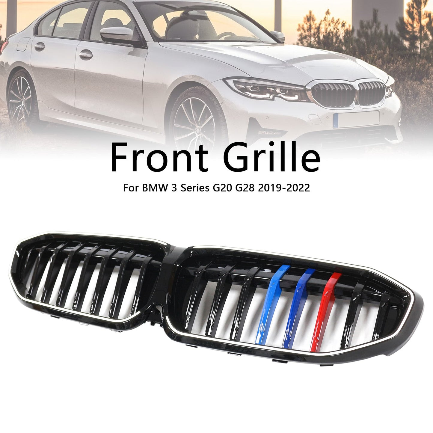 Griglia a rene nera stile M per BMW Serie 3 G20 2019-2022 51138072085