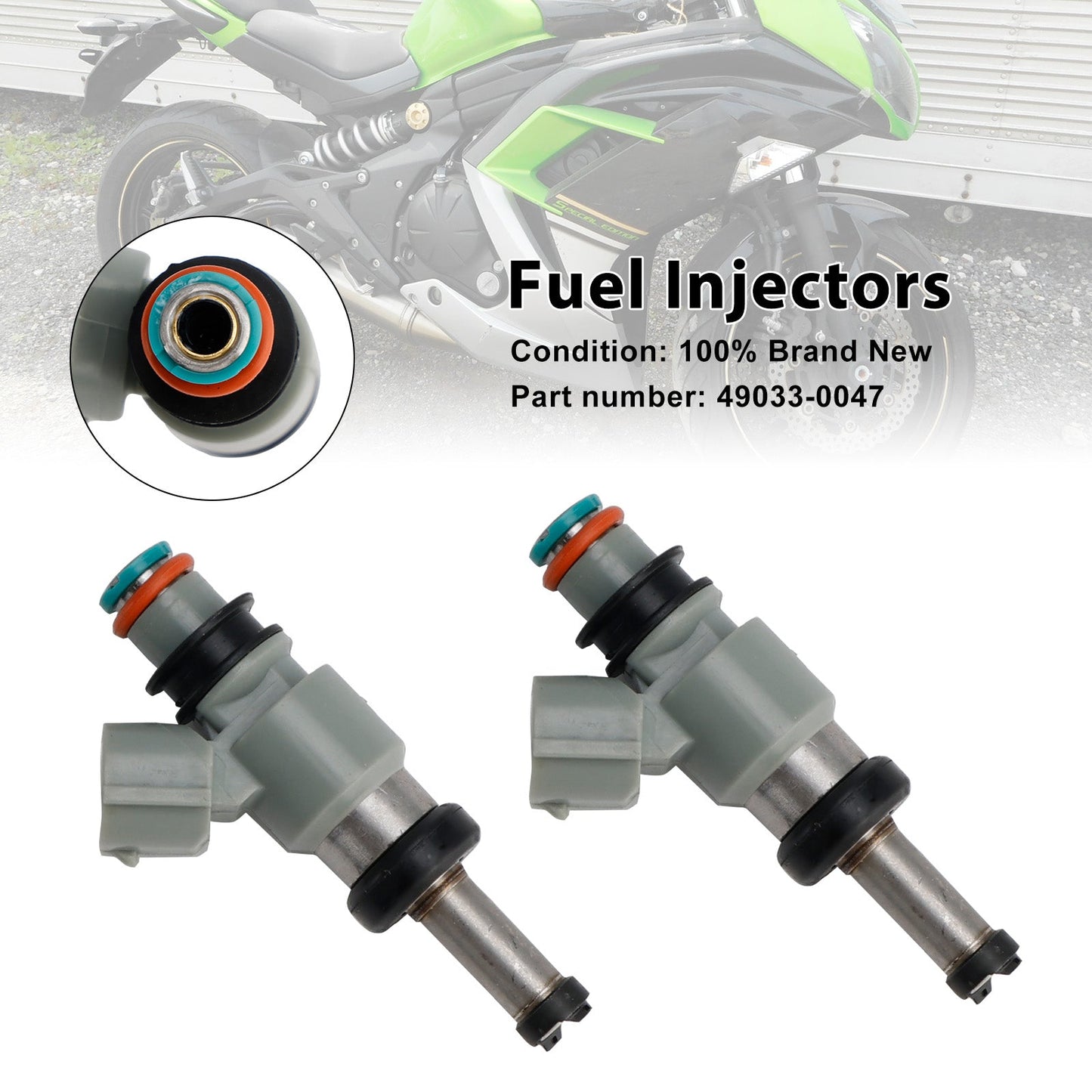2 pezzi 49033-0047 iniettori di carburante per Kawasaki Ninja 400 18-24 Eliminator Z500 NINJA 500