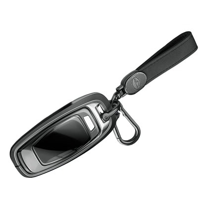 Custodia per chiave auto in TPU nero in lega di alluminio con fibbia per Audi a6l a4l a3