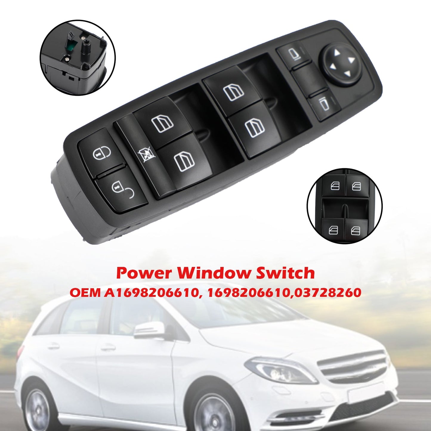 Interruttore alzacristalli elettrico principale per Mercedes-Benz W169 W245 1698206610