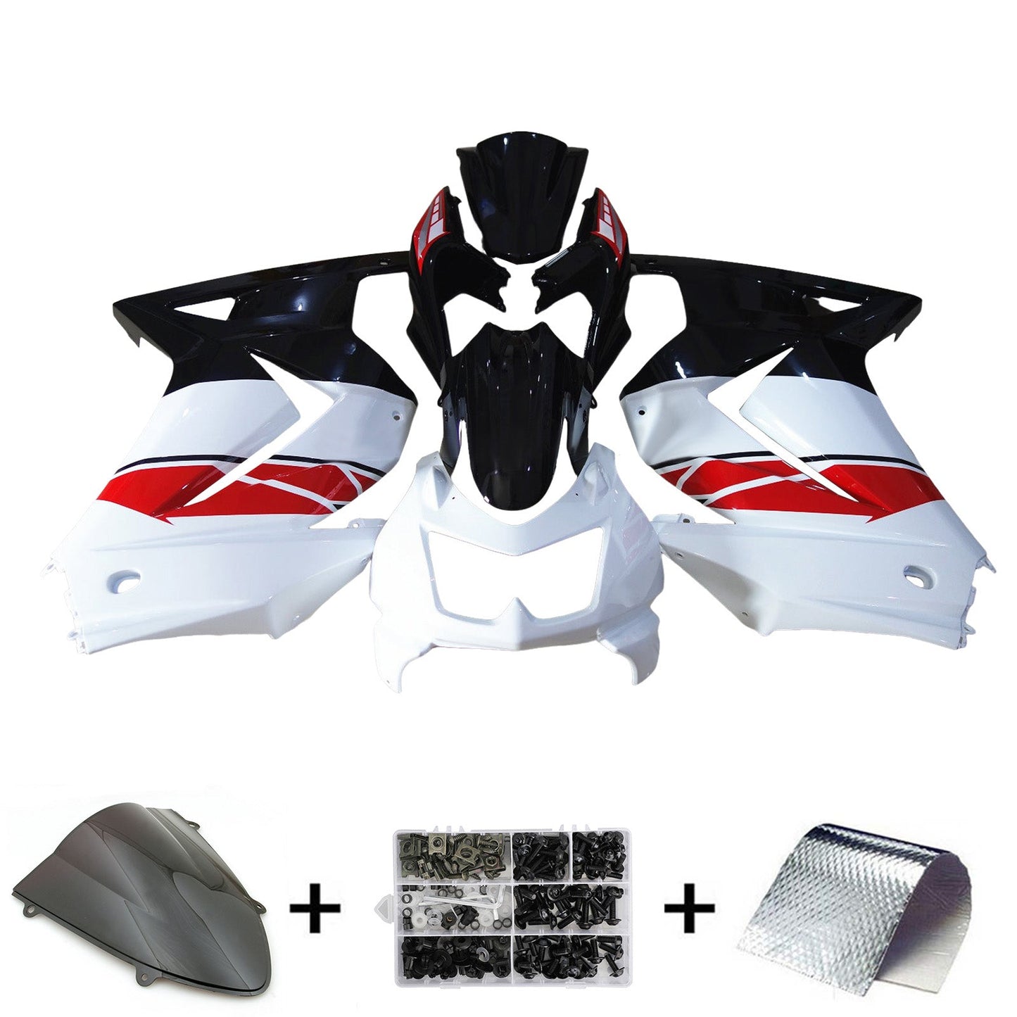 Kit carenatura iniezione in plastica ABS adatto per Kawasaki EX250 Ninja250R 2008-2012