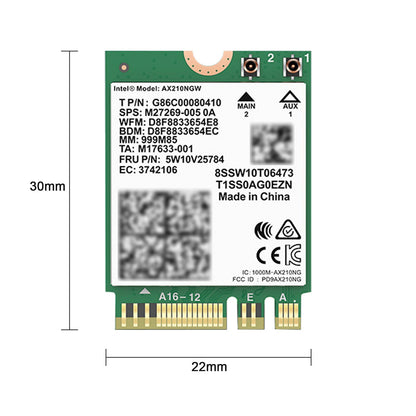 Modulo AX210 Bluetooth 5374Mbps Scheda di rete Gigabit ad alta velocità Supporta WIFI6