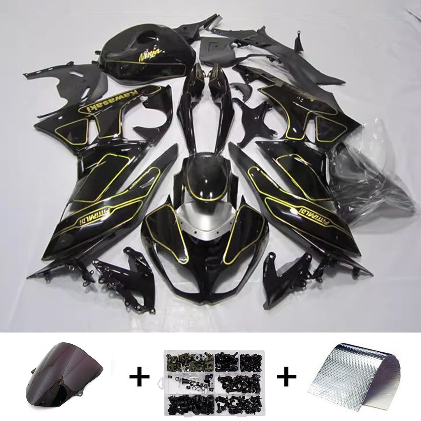 Kit carenatura iniezione in plastica ABS adatto per Kawasaki ZX6R 636 2009-2012