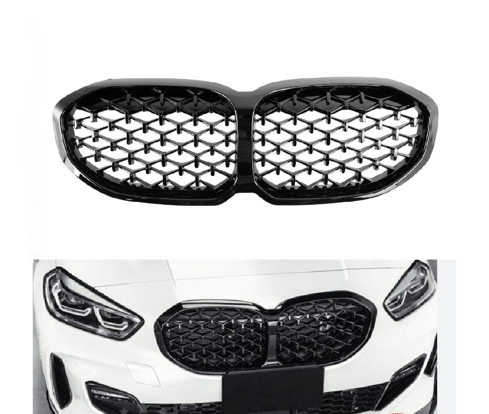 Griglia a rene anteriore Gloss Black Diamond per BMW Serie 1 F40 2019-2024