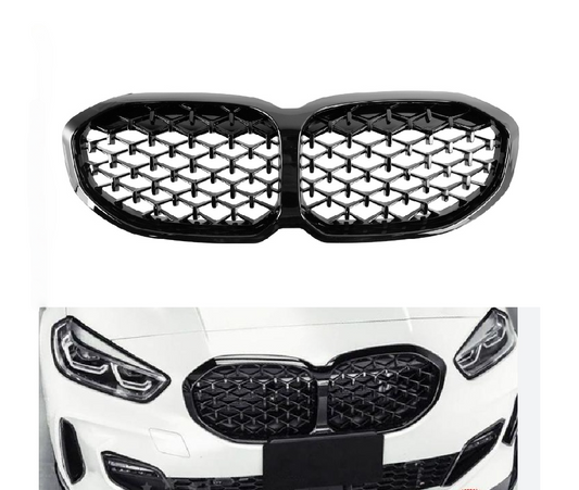 Griglia a rene anteriore Gloss Black Diamond per BMW Serie 1 F40 2019-2024