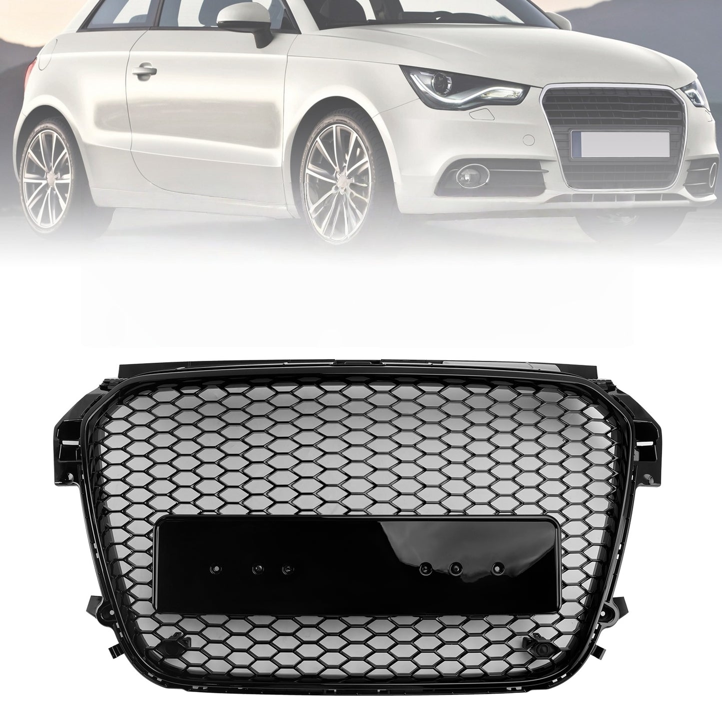 Nero lucido Audi A1 S1 2010-2014 pre-restyling Griglia paraurti anteriore a nido
