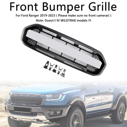 Per 2019-2023 Ford Ranger Raptor Style Griglia paraurti anteriore Nera