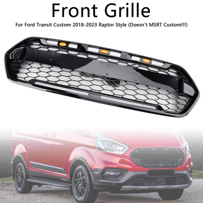 Griglia del paraurti anteriore nero lucido per Ford Transit personalizzato Trail 2018-2023 con 3LED