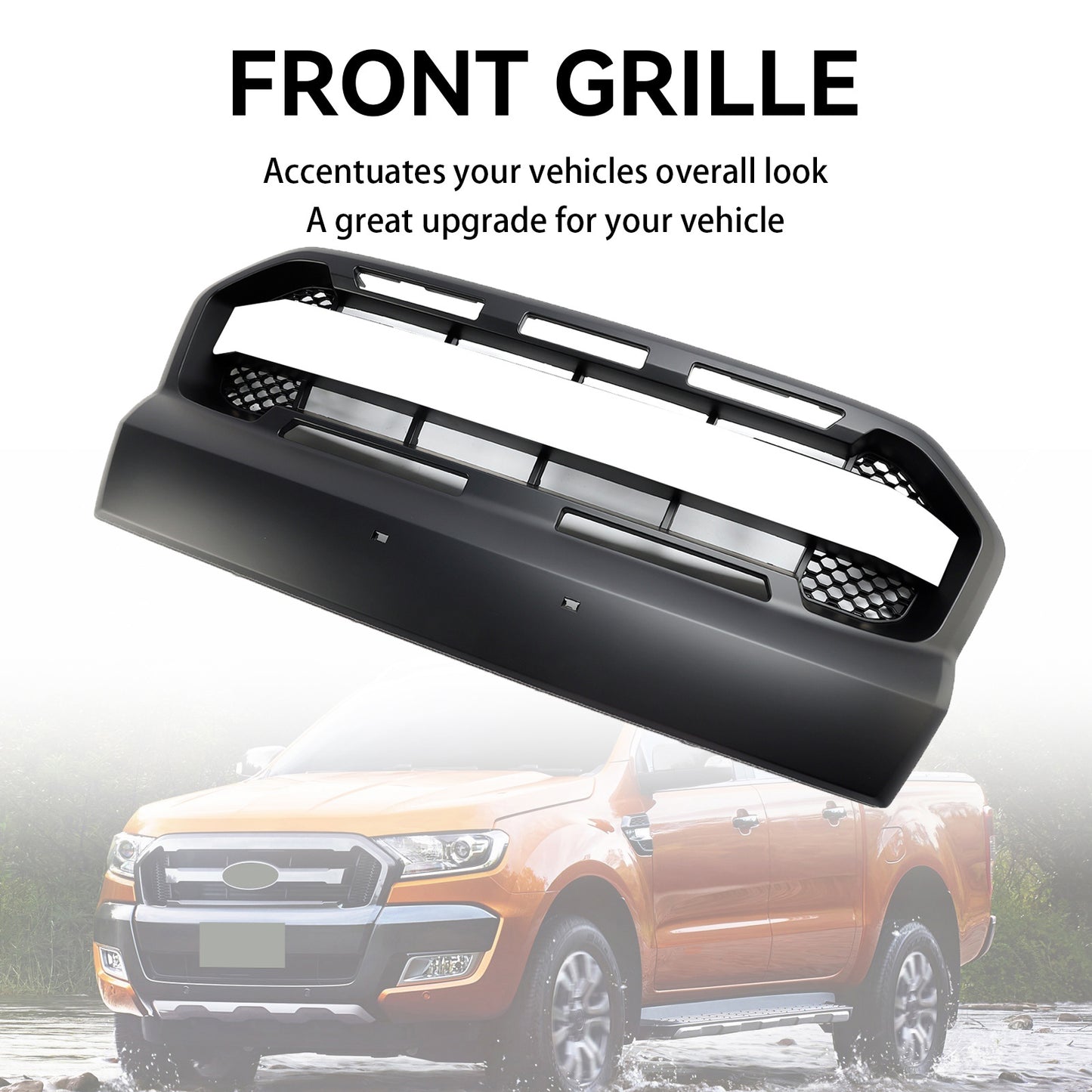 Griglia paraurti anteriore Matt Black Ford Ranger 2015-2019 T7 Stile Raptor