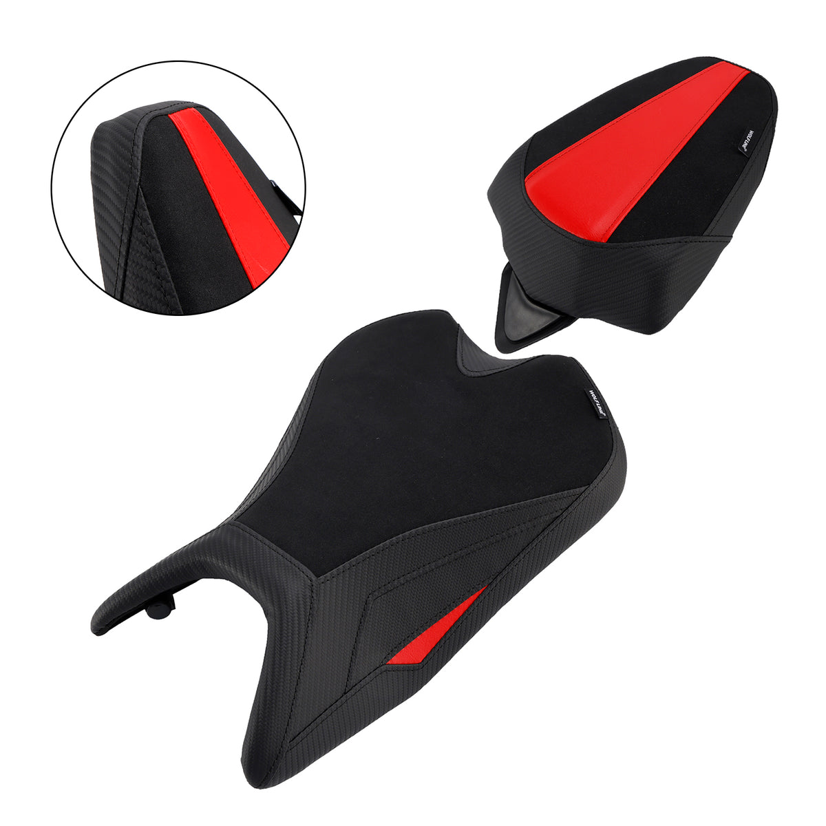 Kit sella conducente e passeggero Rs 457 per Aprilia RS457 2024-2025, cuscino in PU rosso.