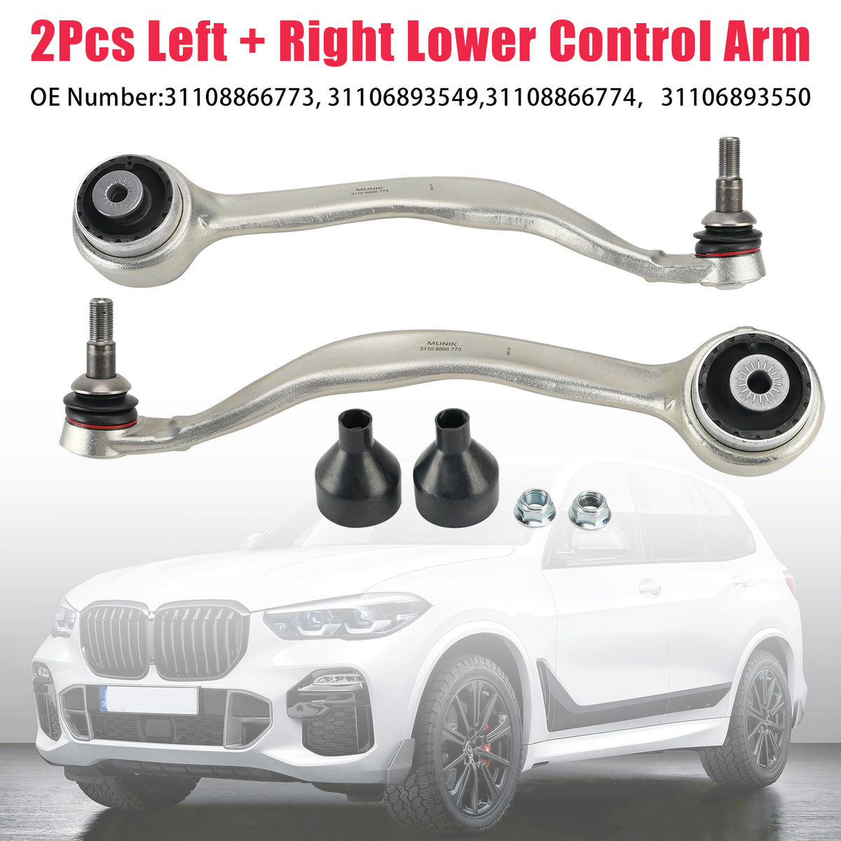 Braccio di controllo inferiore sinistro + destro 2 pezzi BMW X5 G05 X6 G06 X7 G07 2019-2024