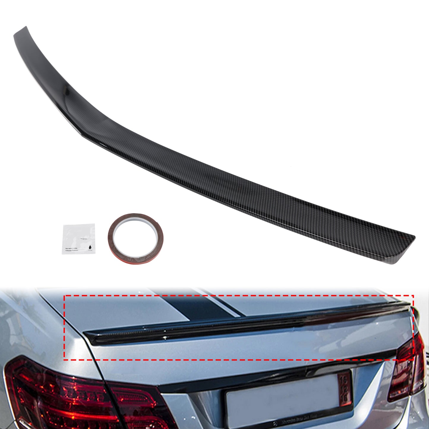 Spoiler posteriore in fibra di carbonio per Mercedes-Benz Classe E W212 2008-2016
