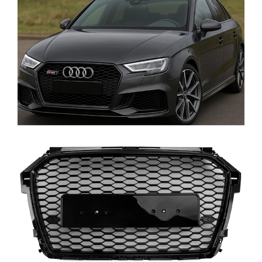 Per Audi A1 S1 8X Facelift RS Style 2016-2019 Griglia paraurti a nido Nera