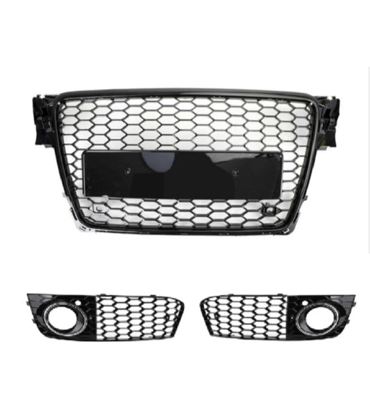 2008-2012 Audi A4/A4 Avant B8 RS4 in stile Honeycomb grill grilla nera + fendinebbia griglia