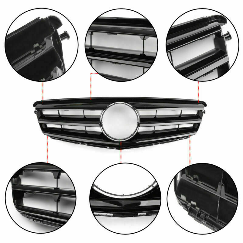 Benz W204 C300 C350 2008 - 2014 Griglia anteriore per auto con emblema LED nero
