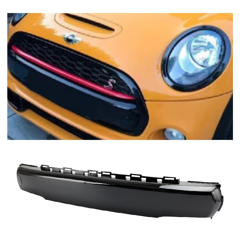 Per Mini F56 Cooper S 04/13-12/21 51117337791 Copri targa anteriore nero lucido
