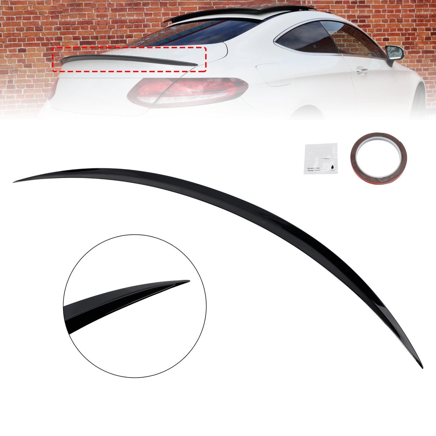 Spoiler posteriore nero lucido AMG Style Mercedes-Benz Classe E C238 W213 Coupé 2016+