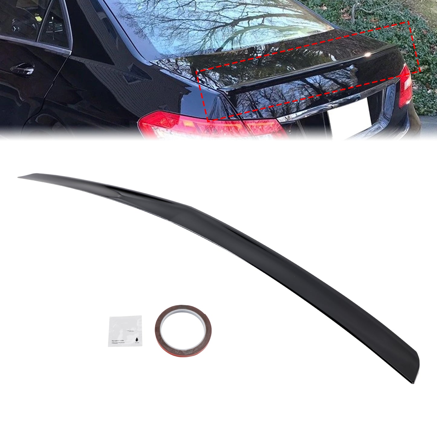 Spoiler posteriore nero lucido Mercedes-Benz Classe E W212 2008-2016