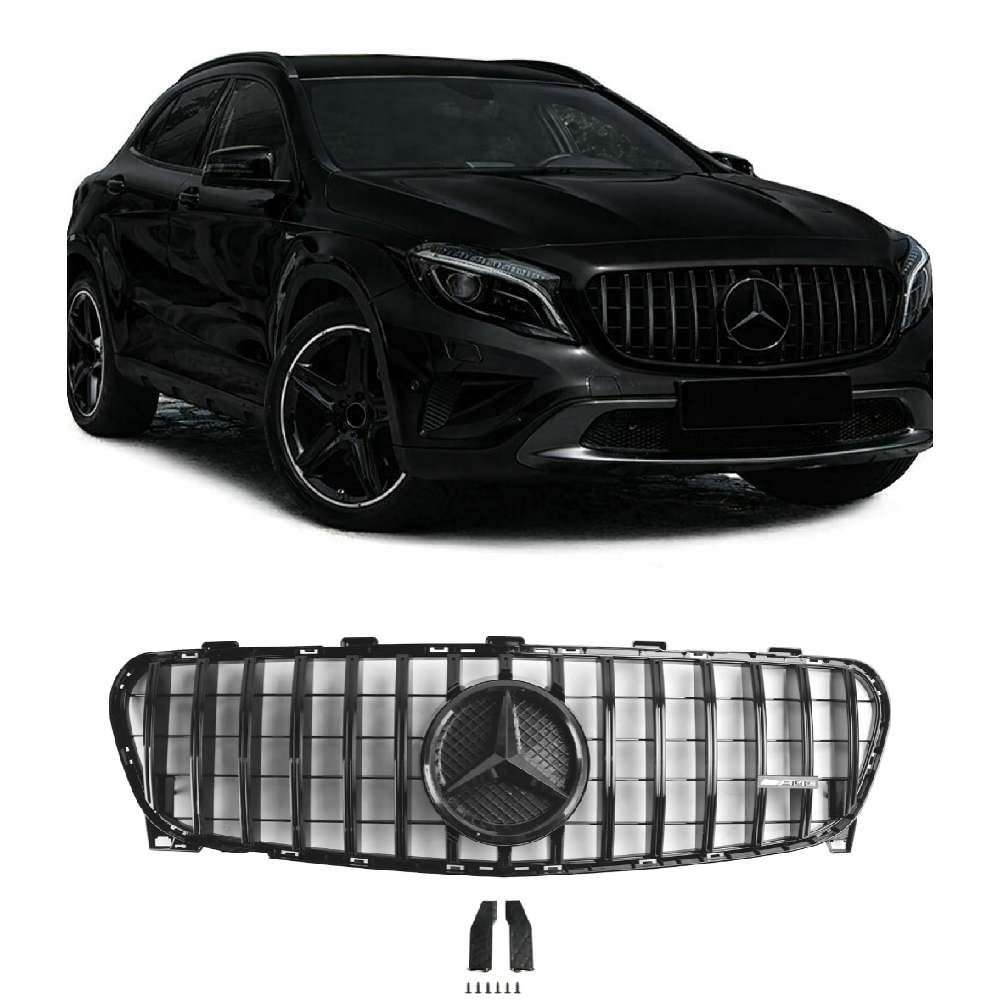 Per Mercedes Benz Classe GLA W156 X156 2017 2018 2019 Facelift Griglia anteriore Nero