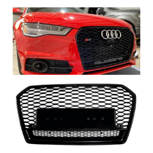 2016-2018 Audi A6 S6 C7 C7PA Griglia Anteriore Nido d’Ape Nera Stile RS6
