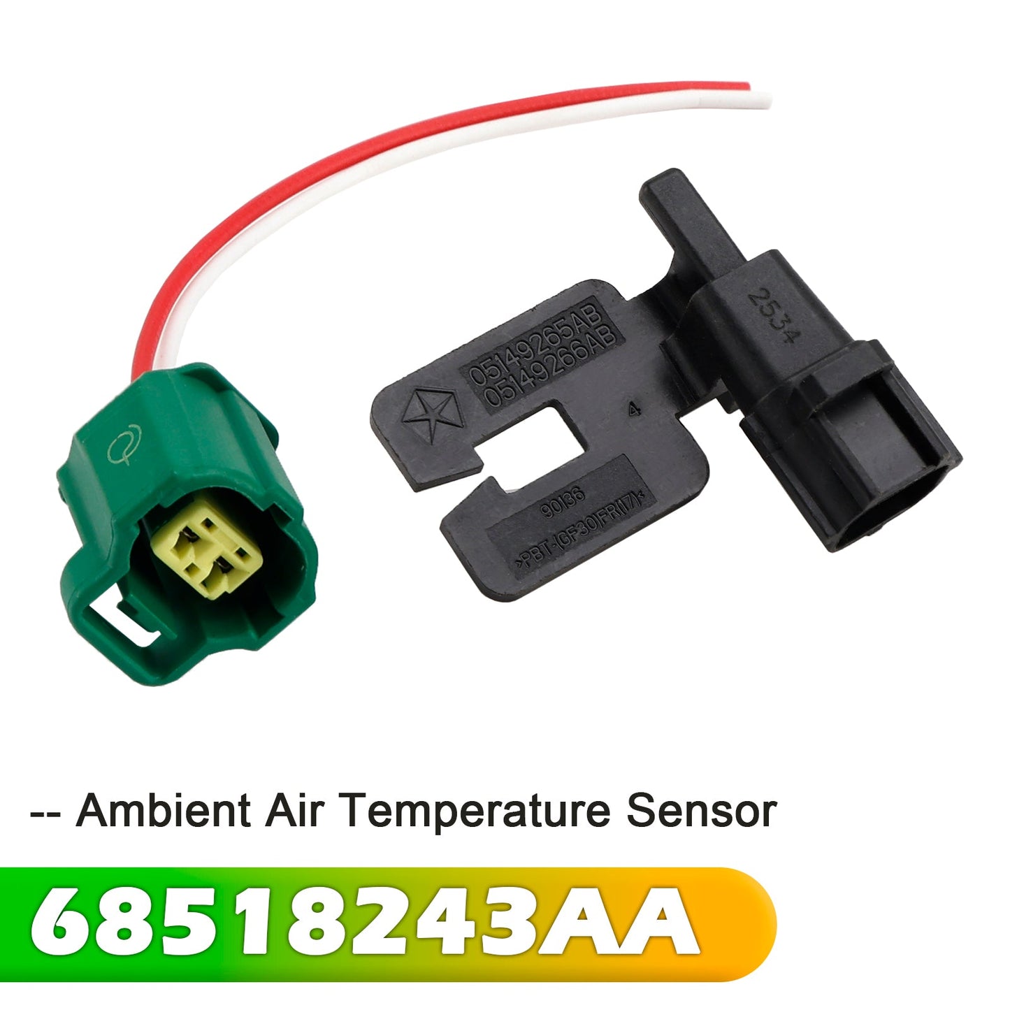 Sensore di temperatura dell'aria ambiente 68518243AA con cablaggio con connettore a treccia