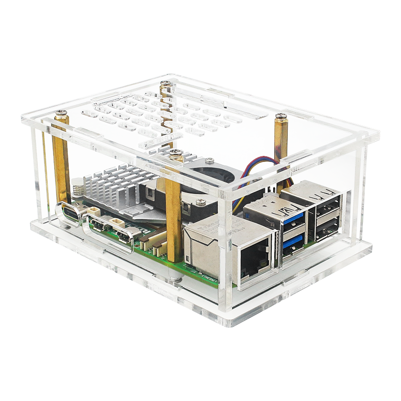 Custodia con adattatore PCI-E per Raspberry Pi5, scheda adattatore PCIe a M.2, radiatore in acrilico