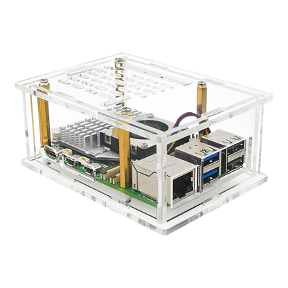 Custodia con adattatore PCI-E per Raspberry Pi5, scheda adattatore PCIe a M.2, radiatore in acrilico