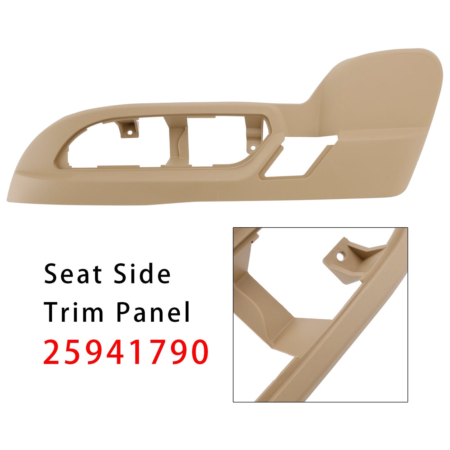 Rivestimento laterale del sedile anteriore lato guidatore, colore beige, per GMC Acadia 2010-2012, codice 25941790.
