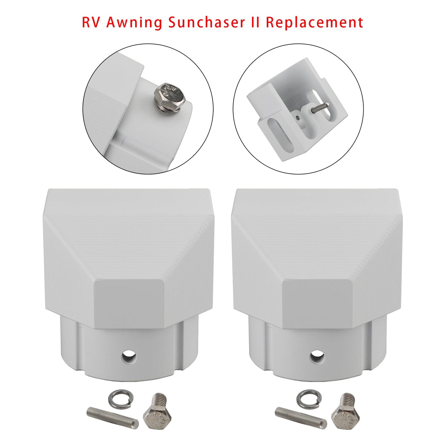 2 pezzi di ricambio in alluminio per tappo terminale solido per tenda da sole Dometic SUNCHASER II