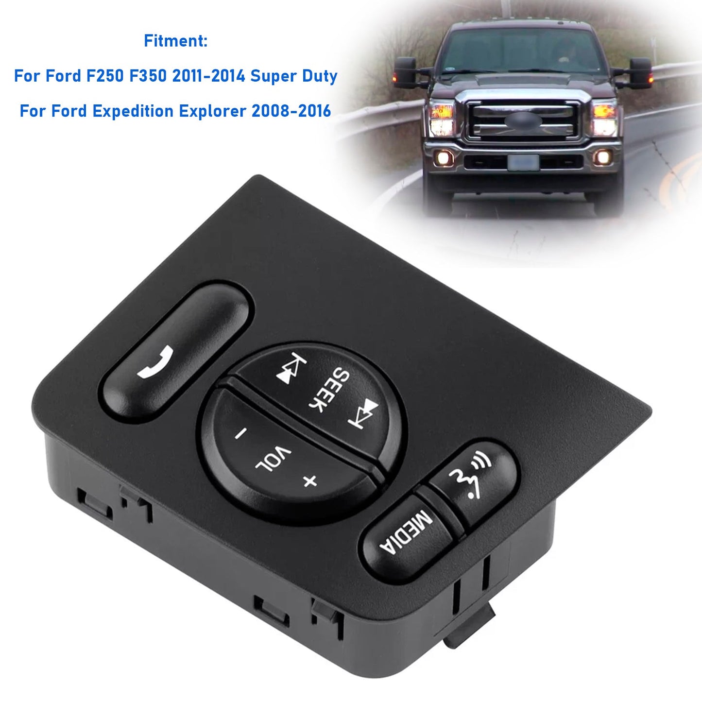 Pulsante di controllo multimediale sul volante DC3T9E740BAW per Ford F250 F350 Super Duty
