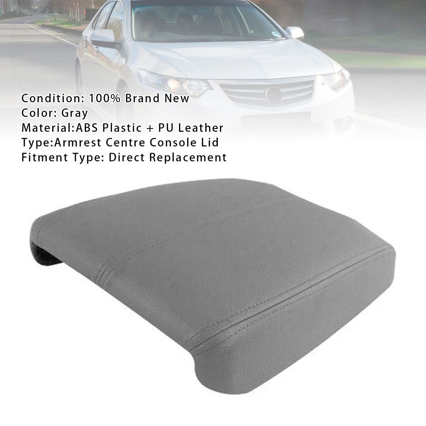 Coperchio della console centrale del bracciolo in pelle grigia per Honda Accord 2008-2012
