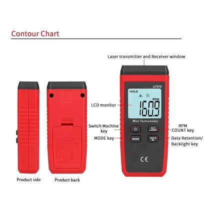 UT373 Mini contagiri digitale LCD senza contatto con laser e tester di velocità RPM